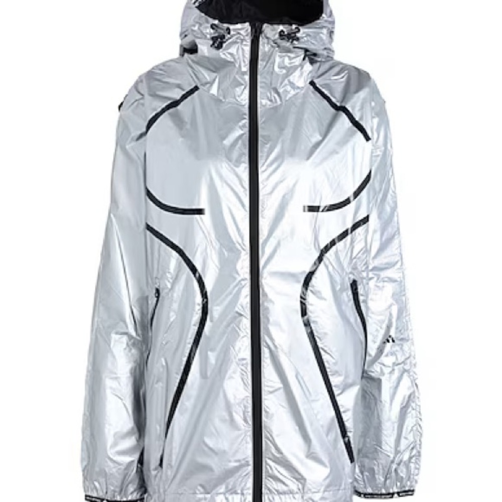 Adidas Women's Stella McCartney TruePace Running Jacket, Silver Metallic/Black